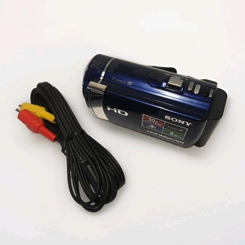 Sony Handycam HDR-CX210 Camcorder 25x Optical Zoom HD Blue Untested